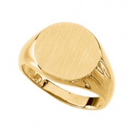 Picture of 14K Yellow 15.00 MM Gents Signet Ring W/brush Fini