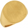 10K Yellow Gold Gents Solid Signet Ring With Brush Finished Top