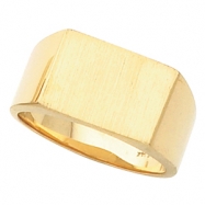 Picture of 14K Yellow Gold Gents Signet Ring With Brush Finished Top