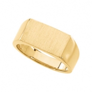 Picture of 14K Yellow Gold Gents Signet Ring With Brush Finished Top