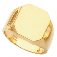 Picture of 14K Yellow Gold Gents Octagon Signet Ring With Brush Finished Top