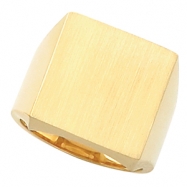 Picture of 14K Yellow Gold Gents Signet Ring With Brush Finished Top