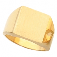 Picture of 14K Yellow Gold Gents Signet Ring With Brush Finished Top