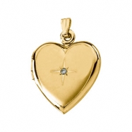 Picture of 14K Yellow Gold Heart Shaped Locket With Diamond