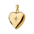 14K Yellow Gold Heart Locket With Diamond