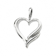 Picture of 14K White Gold Heart Shaped Pendant