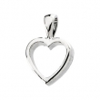 14K White Gold Heart Shaped Pendant