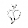 14K White Gold Heart Shaped Pendant