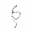 14K White Gold Metal Heart Fashion Pendant