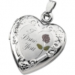 Sterling Silver Tri Color I Love You Heart Shaped Locket