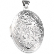 Picture of Sterling Silver 25.75X18.50 MM Oval Shaped Locket