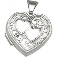 Picture of Sterling Silver 17.75X18.00 MM Heart Shaped Locket