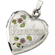 Picture of Sterling Silver Tricolor Grandma Heart Lkt