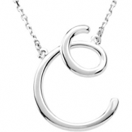 Picture of Sterling C Silver Fashion Script Initial Necklace