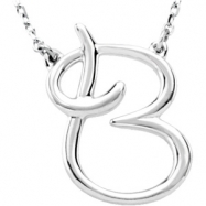 Picture of Sterling B Silver Fashion Script Initial Necklace