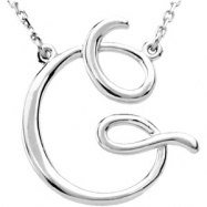 Picture of Sterling G Silver Fashion Script Initial Necklace