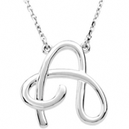 Picture of Sterling A Silver Fashion Script Initial Necklace