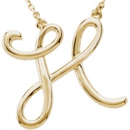 Picture of 14K H 16"" Yellow Gold Fashion Script Initial Necklace