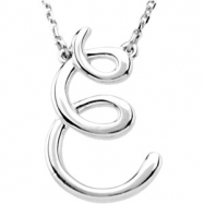 Picture of Sterling E Silver Fashion Script Initial Necklace