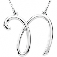 Picture of Sterling N Silver Fashion Script Initial Necklace