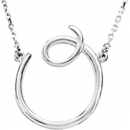 Picture of Sterling O Silver Fashion Script Initial Necklace