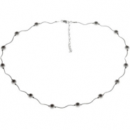 Picture of Sterling Silver 16.00 - 18.00 INCH;P;FASHION CHAIN W/ STAR DUST BEADS Fashion Chain W/star Dust Bead