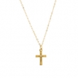 14K Yellow 13.00X09.50 MM Dia Youth Cross Necklace