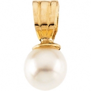 Picture of 14K Yellow 08.50X08.25 MM;P;04.00MM CULTURED PEARL WITH 15" CHAIN Youth 4 Mm Cult Pearl W/15"ch