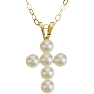 Picture of 14K Yellow Gold Youth Pearl Necklace With 15.00 Chain