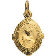 Picture of 14K Yellow Gold Sacred Heart Of Jesus Medal