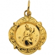 14K Yellow Gold Scapular Medal