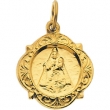 14K Yellow Gold Caridad Del Cobre Medal