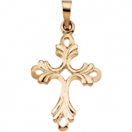 Picture of 14K Yellow Gold Cross Pendant With Design