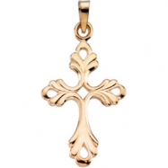 Picture of 14K Yellow Gold Cross Pendant With Design