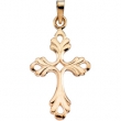 14K Yellow Gold Cross Pendant With Design