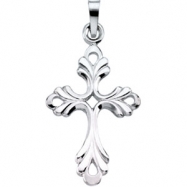 Picture of 14K White Gold Cross Pendant With Design