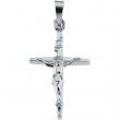 14K White Gold Crucifix Pendant