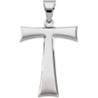 14K White Gold Tau Cross Pendant