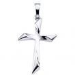 14K White Gold 25.5x18 Cross Pendant