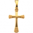14K Yellow Gold Cross Pendant With Design