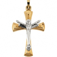 Picture of 14K Yellow White Gold Two Tone Christ Is Risen Crucifix Pendant