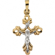 Picture of 14K Yellow White Gold Two Tone Crucifix Pendant