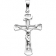 14K White Gold Crucifix Pendant