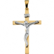 Picture of 14K Yellow White Gold Two Tone Crucifix Pendant