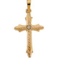 Picture of 14K Yellow Gold Cross Pendant With Diamond