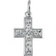 14K White Gold Small Cross Pendant
