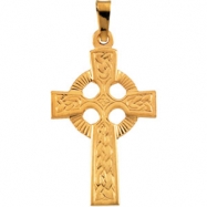 Picture of 14K Yellow Gold Fancy Celtic Cross Pendant