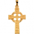 14K Yellow Gold Fancy Celtic Cross Pendant