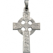 Picture of 14K White Gold Fancy Celtic Cross Pendant