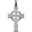 14K White Gold Fancy Celtic Cross Pendant